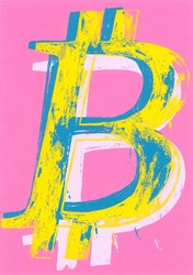 Bitcoin (Pink) by Mr. Brainwash - Limited Edition on Paper sized 18x24 inches. Available from Whitewall Galleries